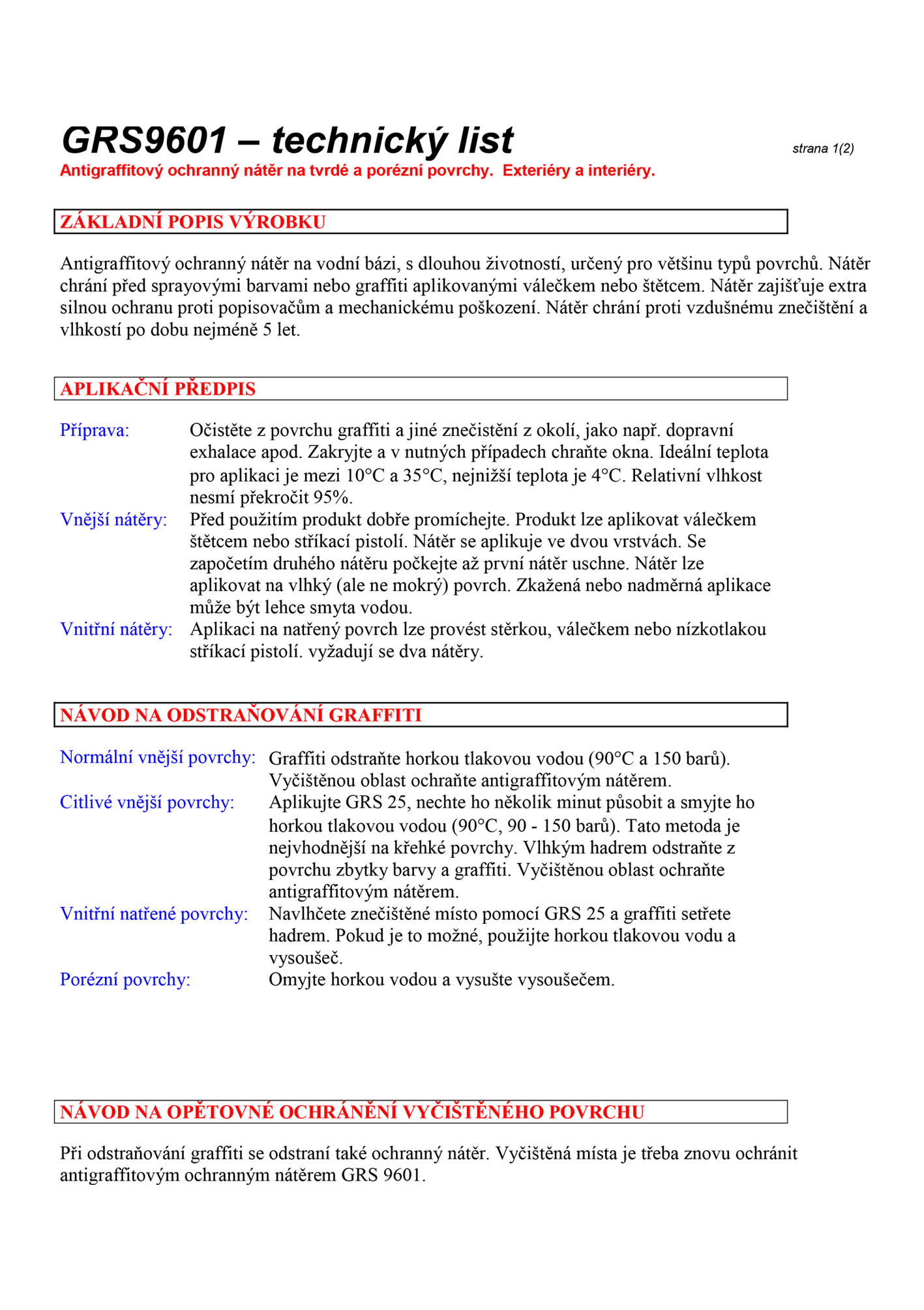 GRS 9601 technický list-1